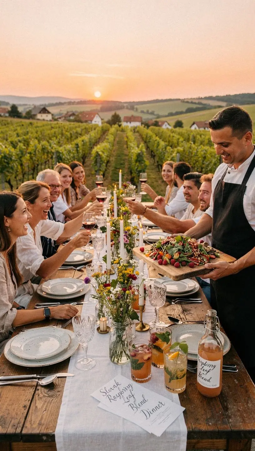 Pohľad na sušené listy maliny zmiešané s ovocnými prísadami