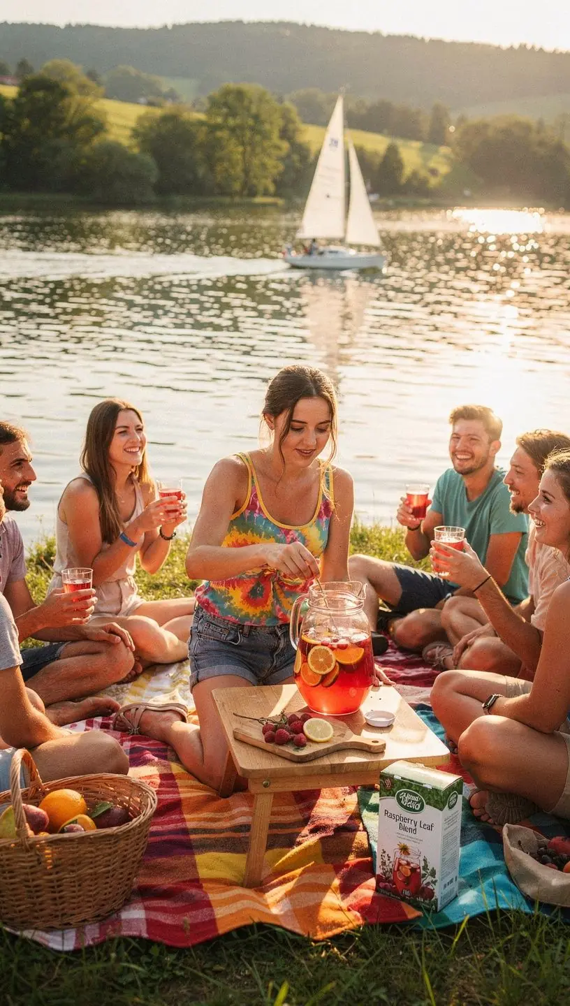 Harmonická zmes bylín a malinových listov s hladkou textúrou