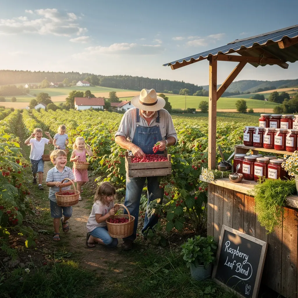Ručne zbierané malinové listy pripravované na voňavý čaj